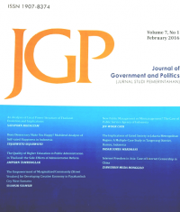Journal of governmentand politics vol. 7 no 1 tahun 2016