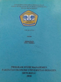 ANALISA STRATEGI PEMASARAN PADA RUMAH MAKAN SENSASI KERANG KOTA BENGKULU