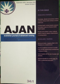 Australian Journal Of Advanced Nursing(AJAN) Vol.33 No.1  2016