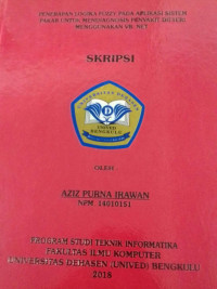 PENERAPAN LOGIKA FUZZY PADA APLIKASI SISTEM PAKAR UNTUK MENDIANOSIS PENYAKIT DIFTERI MENGGUNAKAN VB.NET