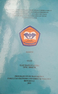 Analisis Indeks Kepuasan Masyarakat Berdasarkan Keputusan Menpan Dan Reformasi Birokrasi Republik Indonesia No. 14 Tahun 2017 Pada Kantor Desa Cucupan Kecamatan Tetap Kabupaten Kaur