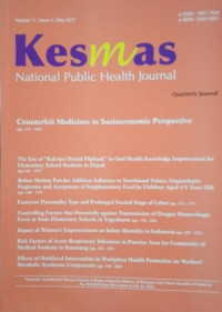 KESMAS(Jurnal Kesehatan Masyarakat Nasional) Vol.11 No.4 Mei 2017