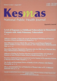 KESMAS(Jurnal Kesehatan Masyarakat Nasional) Vol.12 No.1 Agustus 2017
