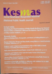KESMAS(Jurnal Kesehatan Masyarakat Nasional) Vol.15 No.2 Mei 2020