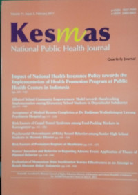 KESMAS(Jurnal Kesehatan Masyarakat Nasional) Vol.11 No.3 Februari 2017