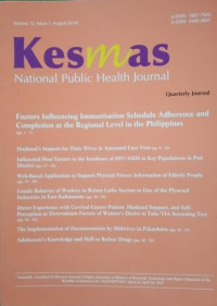 KESMAS(Jurnal Kesehatan Masyarakat Nasional) Vol.13 No.1 Agustus 2018