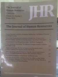The Journal Of Human Resources ( JHR)Contents Volume 49, Number 1 Winter 2014