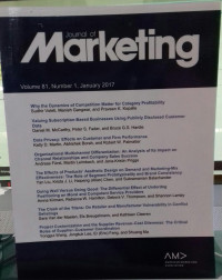 Journal Of Marketing Volume 81, January 2017