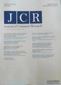 JOURNAL OF CONSUMER RESEARCH : VOLUME 43 ISSUE 6