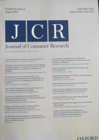 JOURNAL OF CONSUMER RESEARCH :VPLUME 44 ISSUE 2