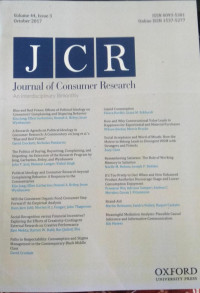 JOURNAL OF CONSUMER RESEARCH :VOLUME 44 ISSUE 3
