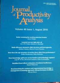 Journal of Producttivity Analysis : Volume 46 Issue 1