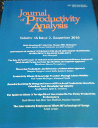Journal of Productivity Analysis : Volume 46 Issue 2