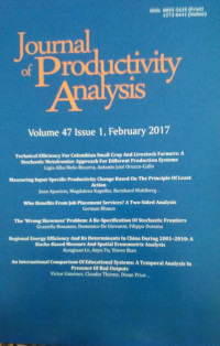 Journal of Productivity Analysis : Volume 47 Issue 1