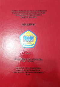 SISTEM PENDUKUNG KEPUTUSAN PEMBERIAN PINJAMAN PADA KOPERASI JAYA MANDIRI MENGGUNAKAN METODE SIMPLE ADDITIVE WEIGTING