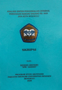 Analisis sistem pengendalin internal persediaan barang dagang PD. Han Jaya Kota Bengkulu