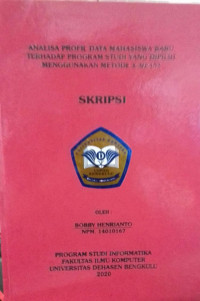 ANALISA PROFIL DATA MAHASISWA BARU TERHADAP PROGRAM STUDI YANG DI PILIH MENGGUNAKAN METODEK-MEANS