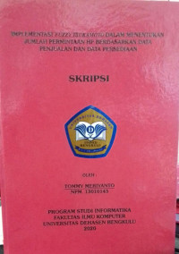 Implementasi Fuzzy Tsukamoto Dalam Menentukan Jumlah Permintaan HP Berdasarkan Data Penjualan Dan Data Persediaan