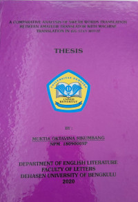 A COMPARATIVE ANALYSIS OF SWEAR WORDS TRANSLATION BETWEEN AMATEUR TRANSLATOR WITH MAHING TRASLATION IN BIG STAN MOVIE