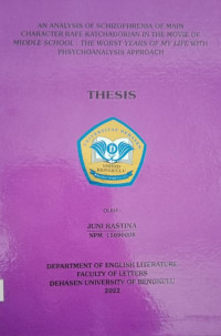 An Analysis Of Schizophrenia  Of Main Character Rafe Katchadorian In The Movie Of Middle School: The Worst Years Of My Life With Phsychoanalysis Approach