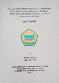 Analisis Implementasi Sistem Informasi Pemerintahan Daerah (SIPD) Di Badan Perencanaan Pembangunan Daerah Kabupaten Seluma