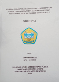 Kinerja Pegwai Bagian Layanan Pengembangan Usaha Penarikan Jasa Iklan Layanan Masyarakat Pada Kantor LPP RRI Bengkulu