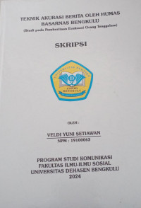 Teknik Akurasi Berita Oleh Humas Basarnas Bengkulu (Studi Pada Pemberitaan Evakuasi Orang Tenggelam)