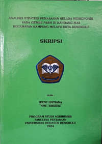 Analisis Strategi Pemasaran Selada Hidroponik Pada Gembe Farm Di Kandang Mas Kecamatan Kampung Melayu Kota Bengkulu