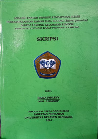 Analisis Faktor Penentu Pendapatan Petani Pengumpul Getah Damar Mata Kucing (Shorea Javanica) Di Desa Lemong Kecamatan Lemong Kabupaten Pesisir Barat Provinsi Lampung