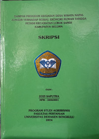 Dampak Program Kegiatan Desa Wisata Napal Jungur Terhadap Sosial Ekonomi Rumah Tangga Petani Kecamatan Lubuk Sandi Kabupaten Seluma