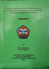 Analisis Pendapatan Pedagang Sayuran Bayam (Amaranthus) Dan Kol (Barassica Oleraceavar) Kaki Lima Di Pasar Panorama Kota Bengkulu