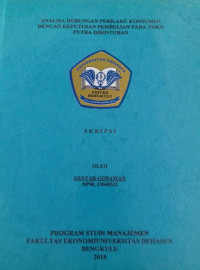 ANALISA HUBUNGAN PERILAKU KONSUMEN DENGAN KEPUTUSAN PEMBBELIAN PADA TOKO PUTRA DI BINTUHAN