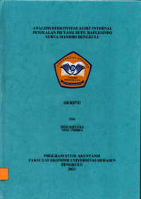 Analisis Efektivitas Audit Internal Penjualan Piutang Di PT.Raflesindo Surya Mandiri Bengkulu